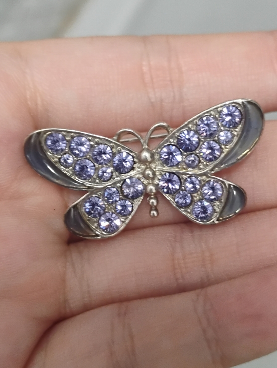 Vintage Jewelry - Vintage 2000s Y2K Avon Rhinestone Embellished Butterfly Pin Brooch